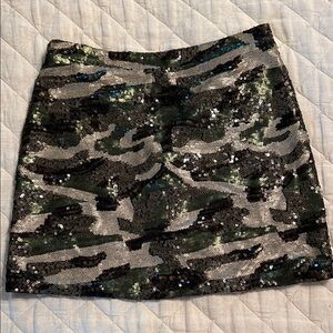Sequin Camouflage Mini Skirt